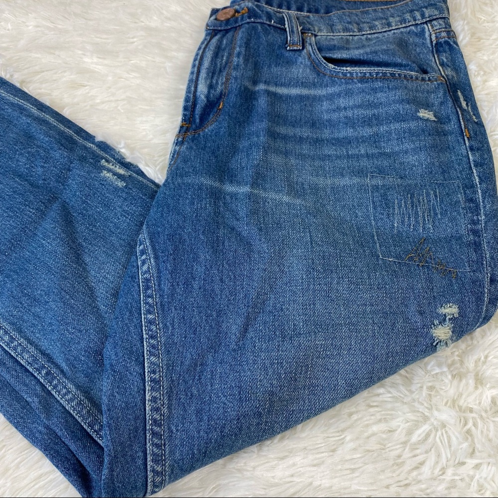 Bdg Distressed Patchwork Slim Boyfriend Jeans Blue - image 8